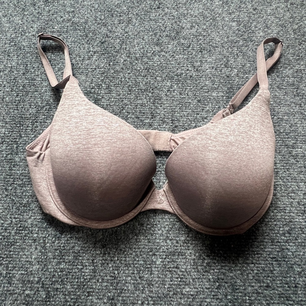 Victoria's Secret Padded Perfect Coverage Bra Mauve Heather 32D Underwire